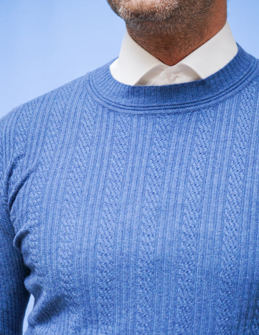 Girocollo treccia jeans