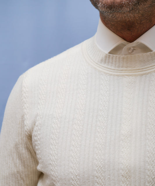 Girocollo treccia panna