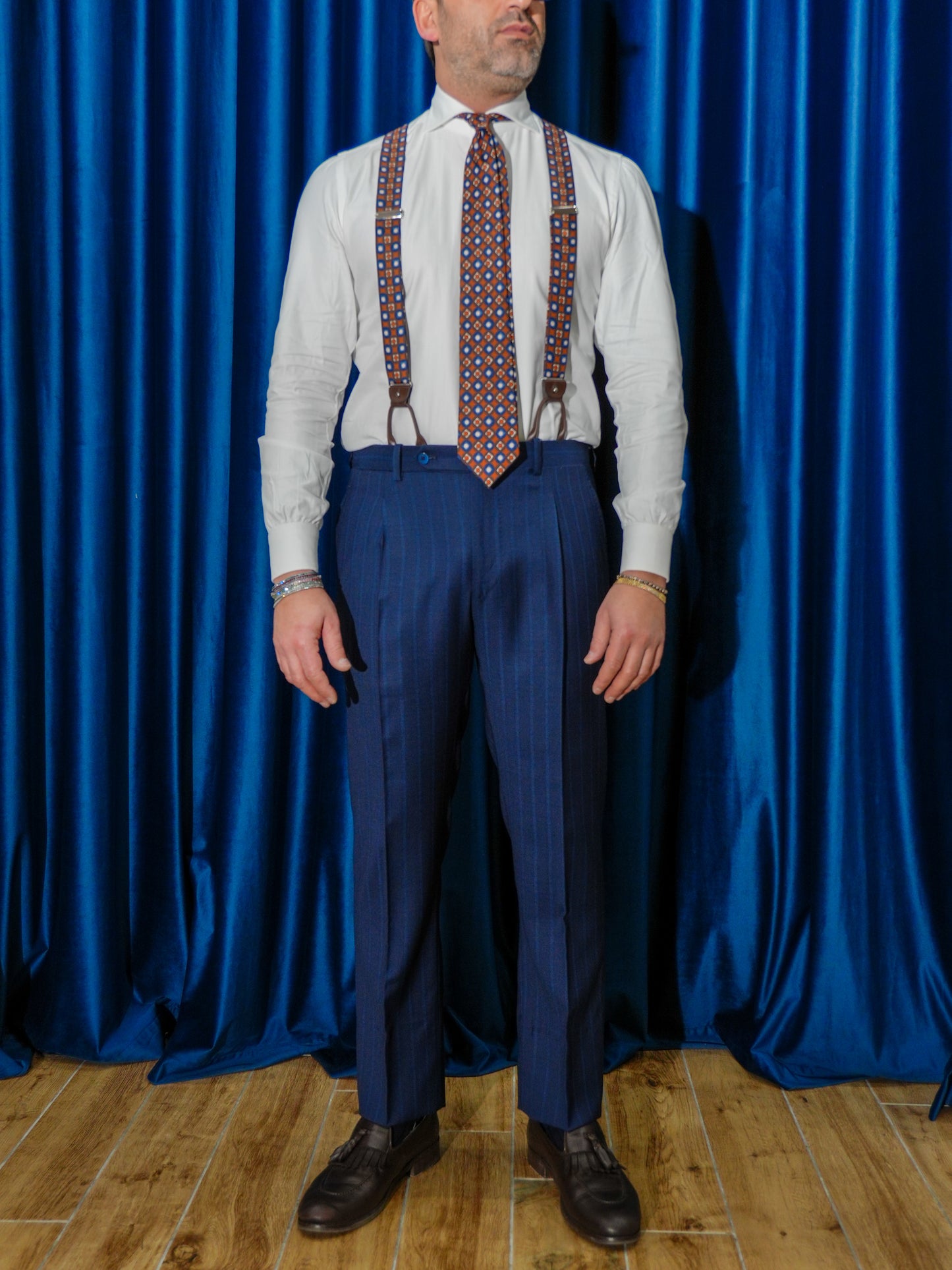 ABITO GESSATO MONOPETTO BLU