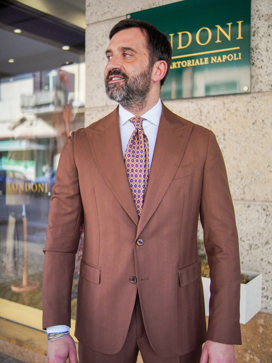 ABITO MONOPETTO SPIGATO TABACCO