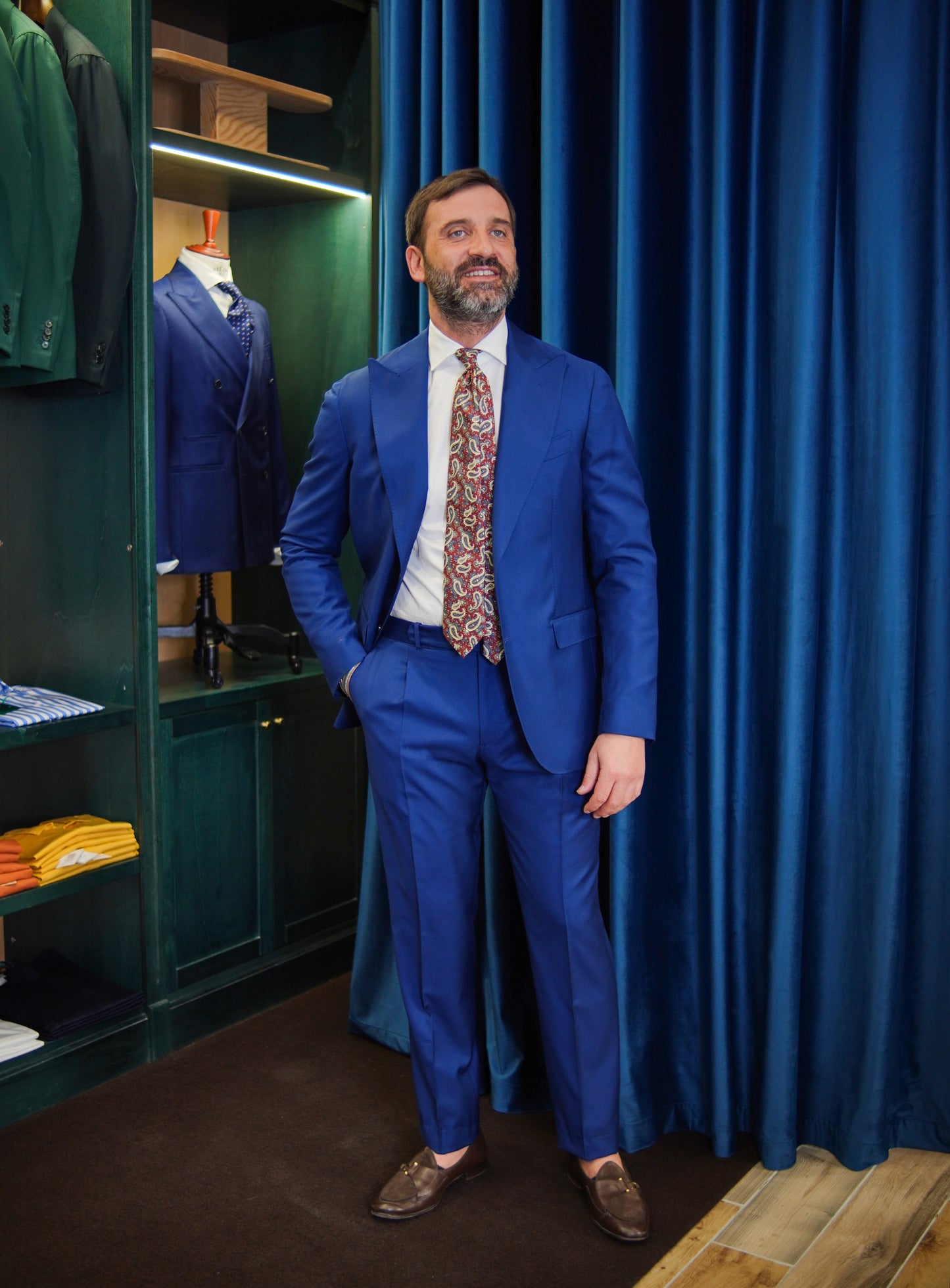 ABITO MONOPETTO BLU COBALTO