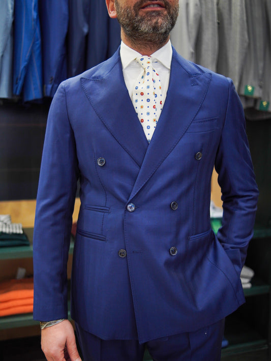 ABITO DOPPIOPETTO BLU SPIGATO