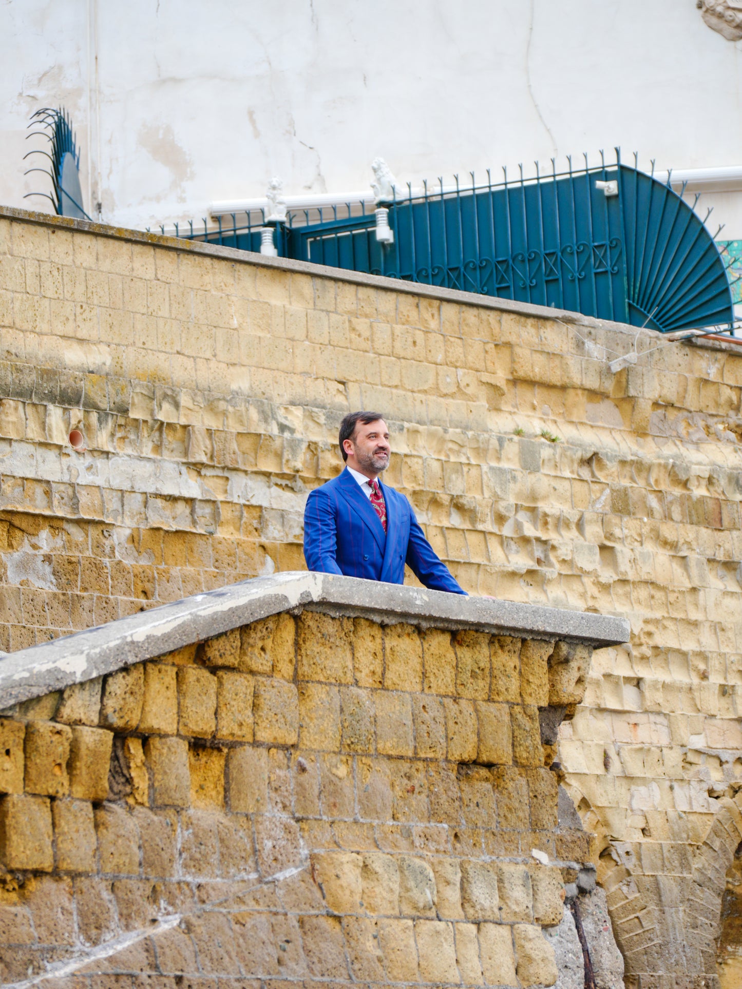 ABITO DOPPIOPETTO BLU RIGO ROSSO