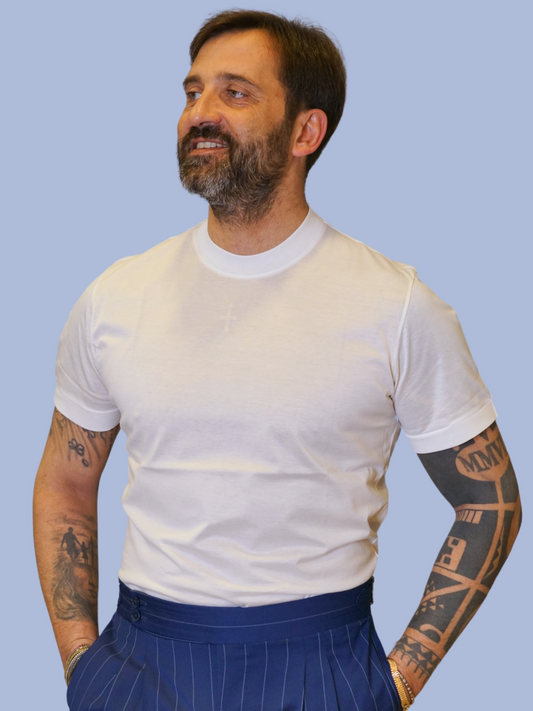 T-Shirt maniche corte vari colori 100% filo cotone scozia collo 78956