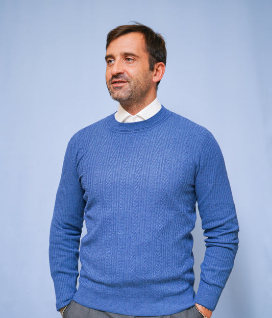 Girocollo treccia jeans