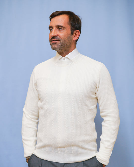 Girocollo treccia panna