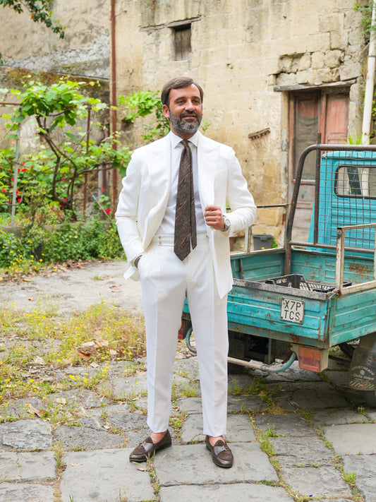 ABITO DOPPIOPETTO SALVIA BIANCO