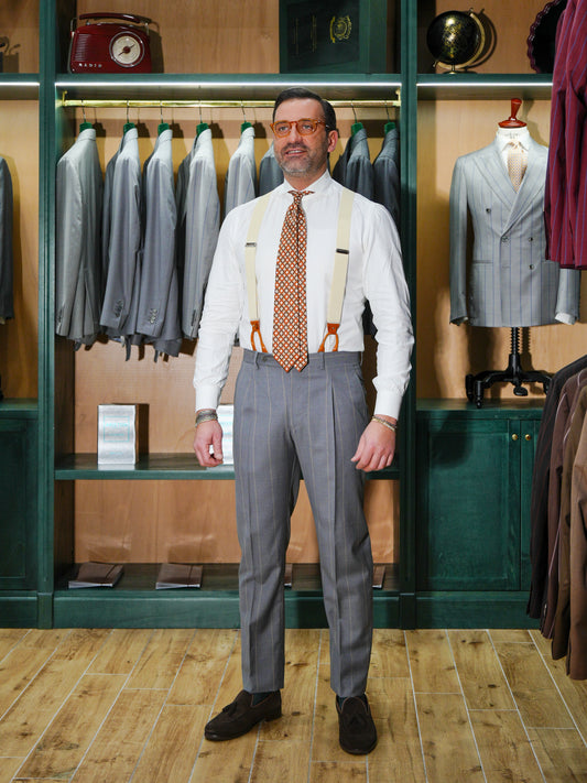 ABITO GESSATO GRIGIO MONOPETTO