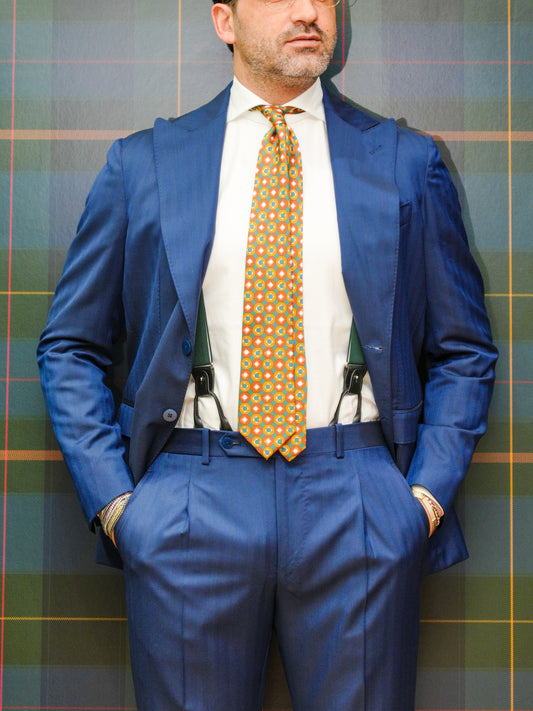 ABITO SPIGATO BLU MONOPETTO