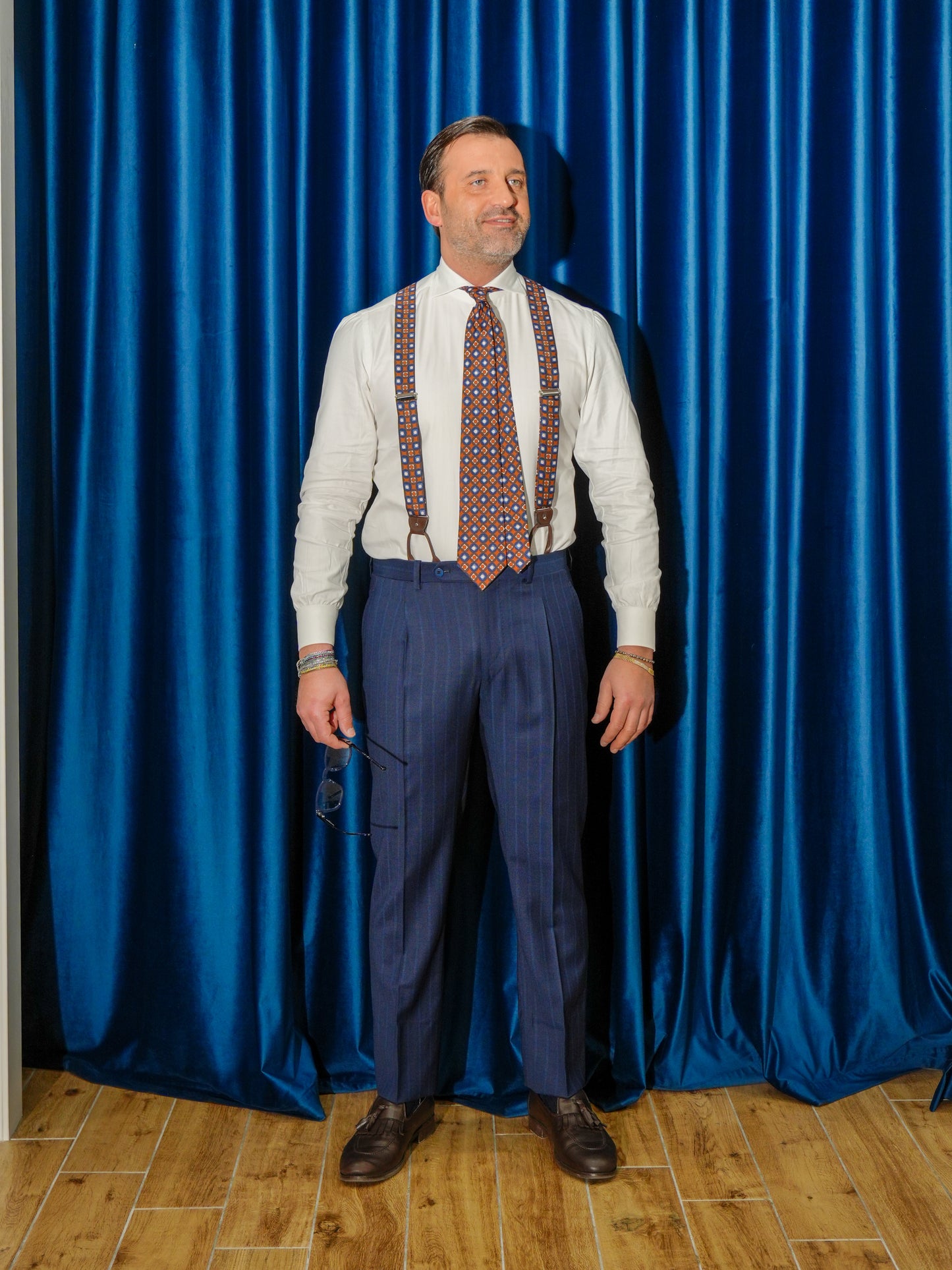 ABITO GESSATO MONOPETTO BLU