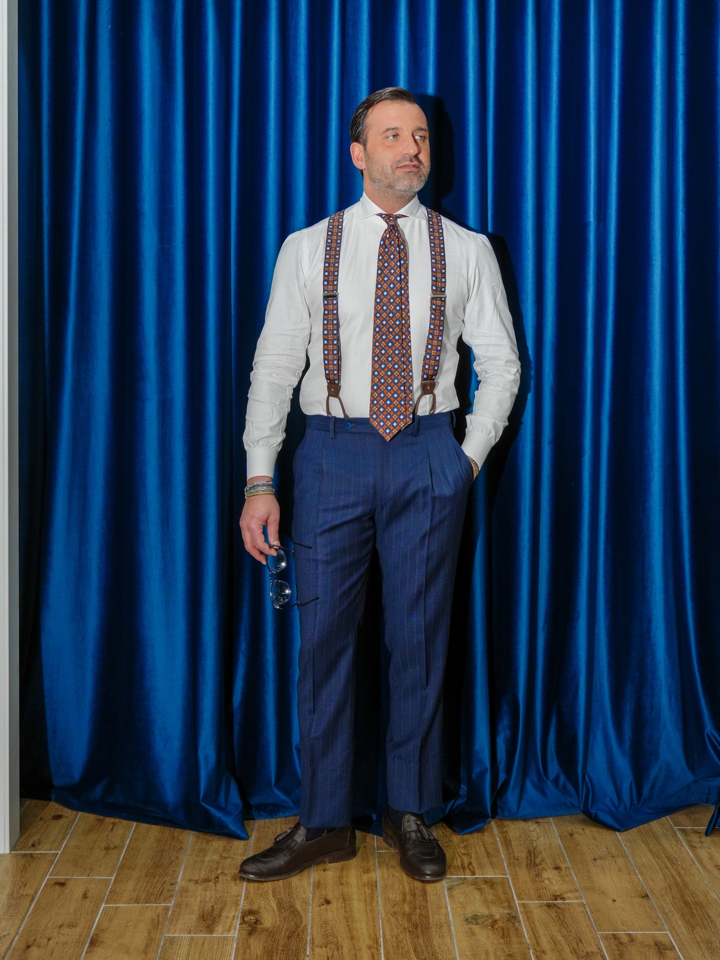 ABITO GESSATO MONOPETTO BLU