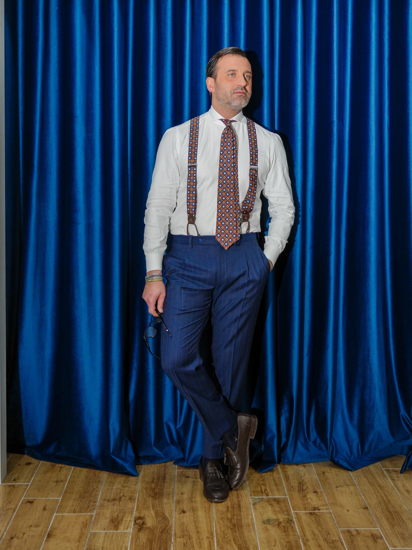 ABITO GESSATO MONOPETTO BLU