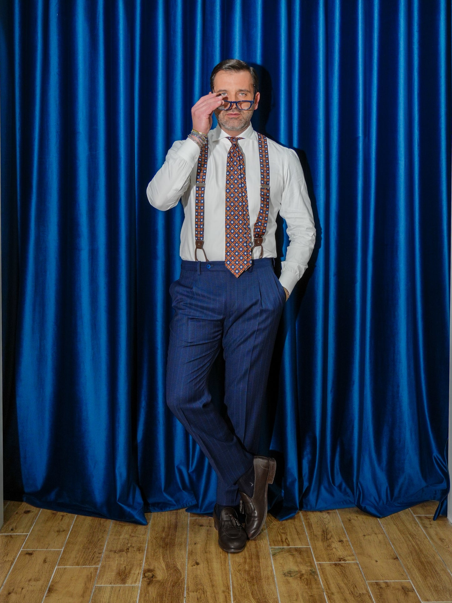 ABITO GESSATO MONOPETTO BLU