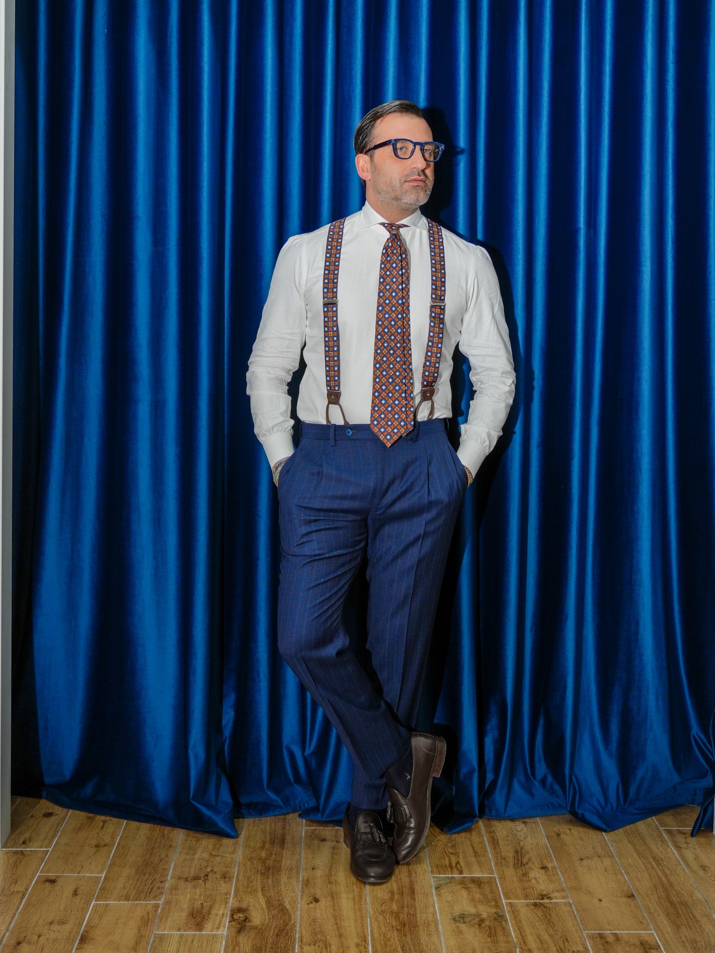 ABITO GESSATO MONOPETTO BLU