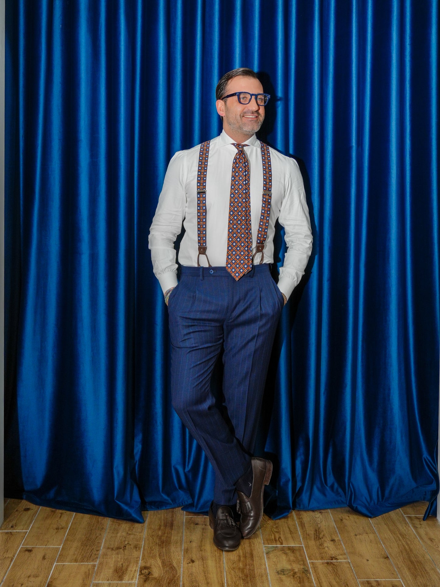 ABITO GESSATO MONOPETTO BLU