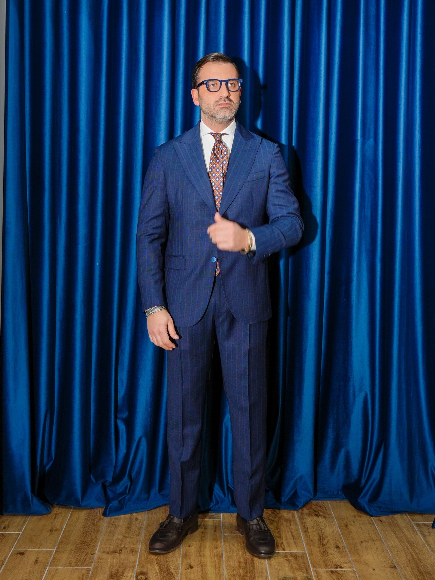 ABITO GESSATO MONOPETTO BLU