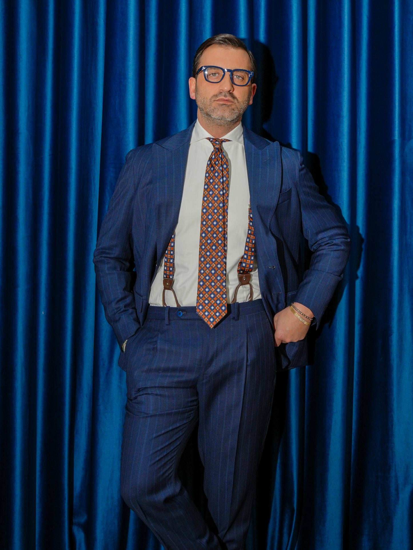 ABITO GESSATO MONOPETTO BLU