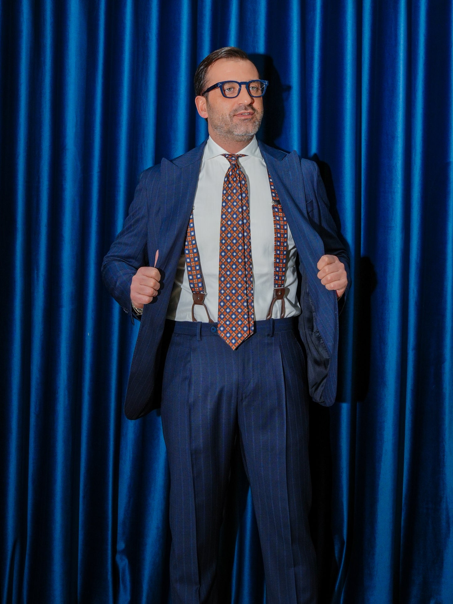 ABITO GESSATO MONOPETTO BLU