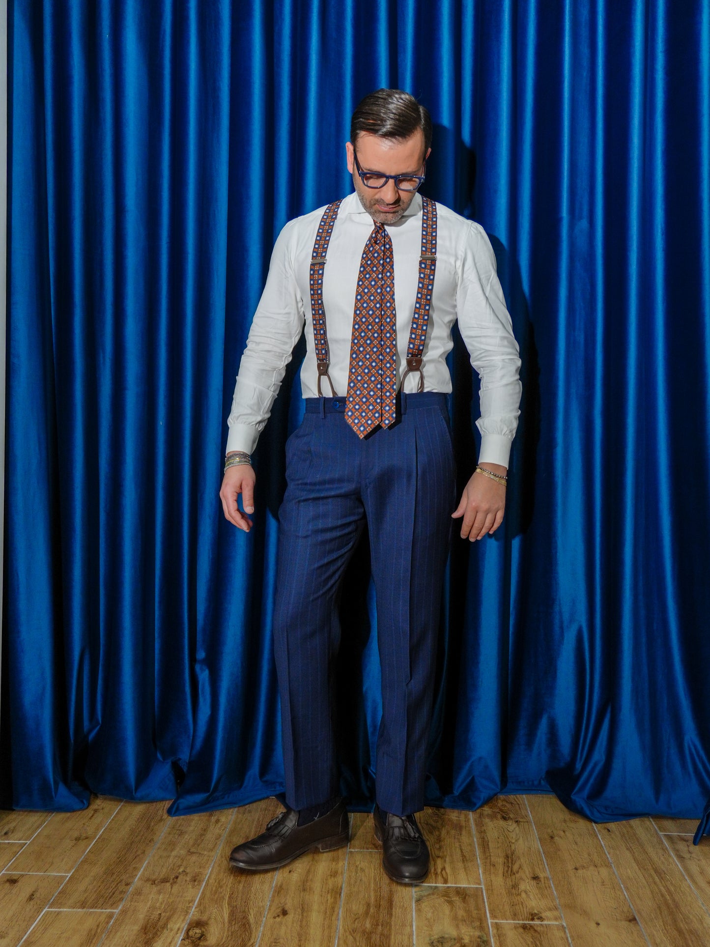 ABITO GESSATO MONOPETTO BLU