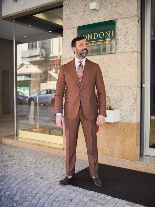 ABITO MONOPETTO SPIGATO TABACCO