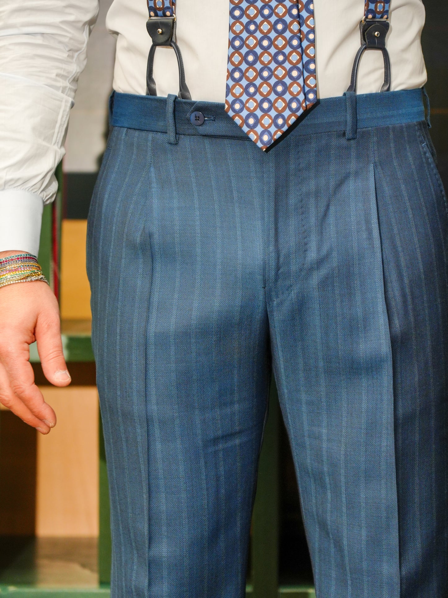 ABITO GESSATO MONOPETTO BLU CHIARO