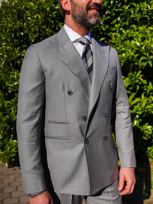 ABITO DOPPIOPETTO GRIGIO CHIARO