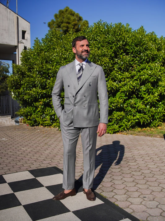 ABITO DOPPIOPETTO GRIGIO CHIARO