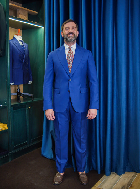 ABITO MONOPETTO BLU COBALTO