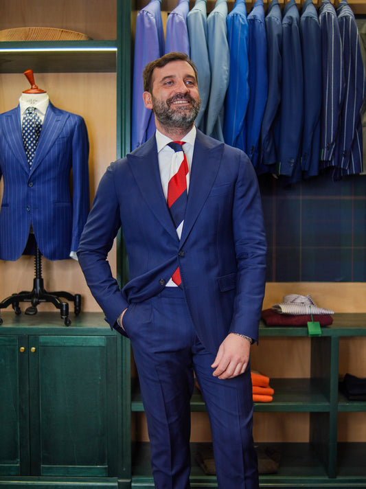 ABITO MONOPETTO SPIGATO BLU