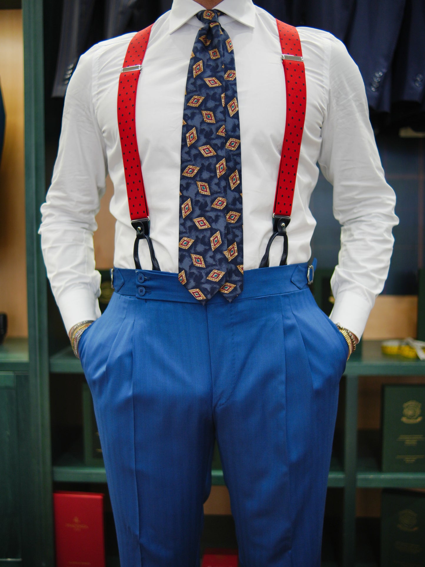 ABITO DOPPIOPETTO BLU REALE SPIGATO