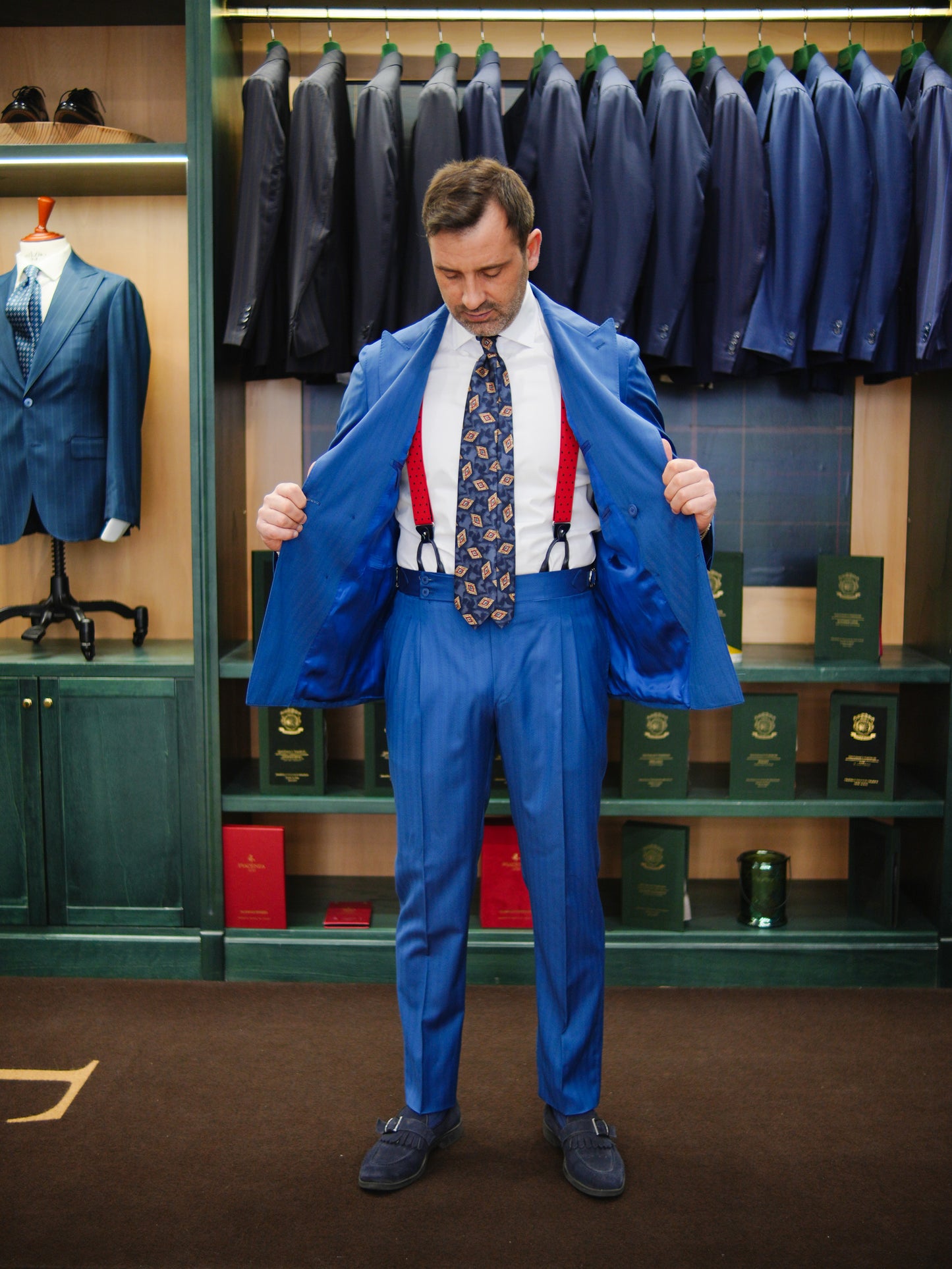 ABITO DOPPIOPETTO BLU REALE SPIGATO