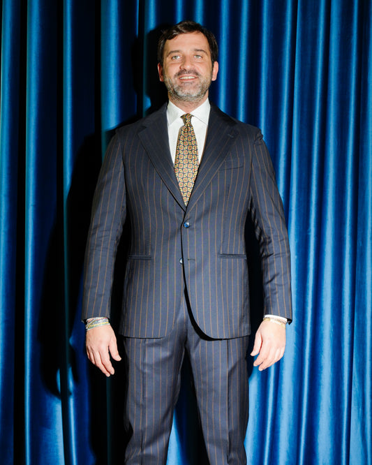 ABITO GESSATO TELA INGLESE BLU