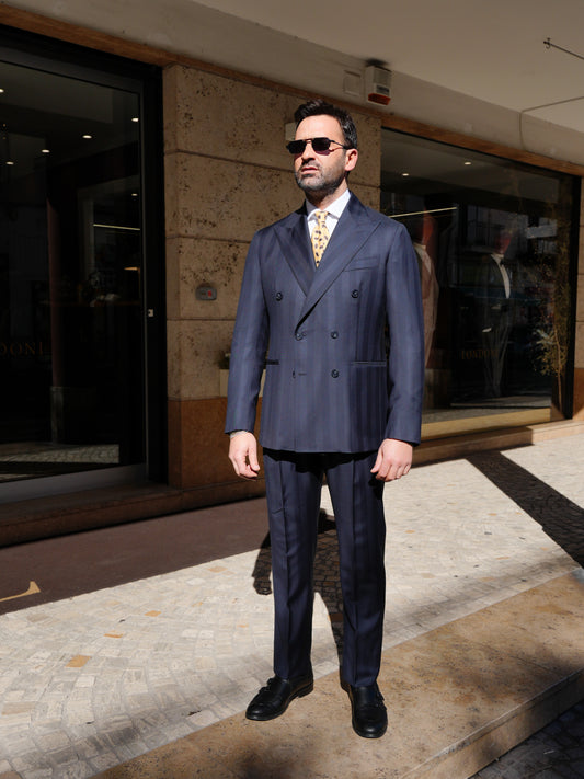 ABITO DOPPIOPETTO FASCIA LARGA BLU