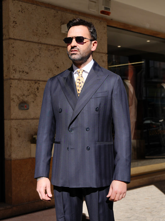 ABITO DOPPIOPETTO FASCIA LARGA BLU