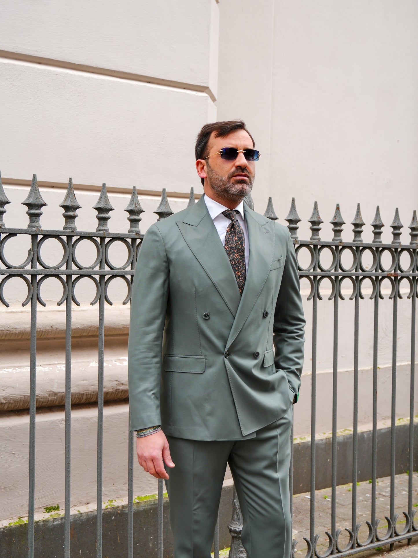 ABITO DOPPIOPETTO TINTA UNITA VERDE