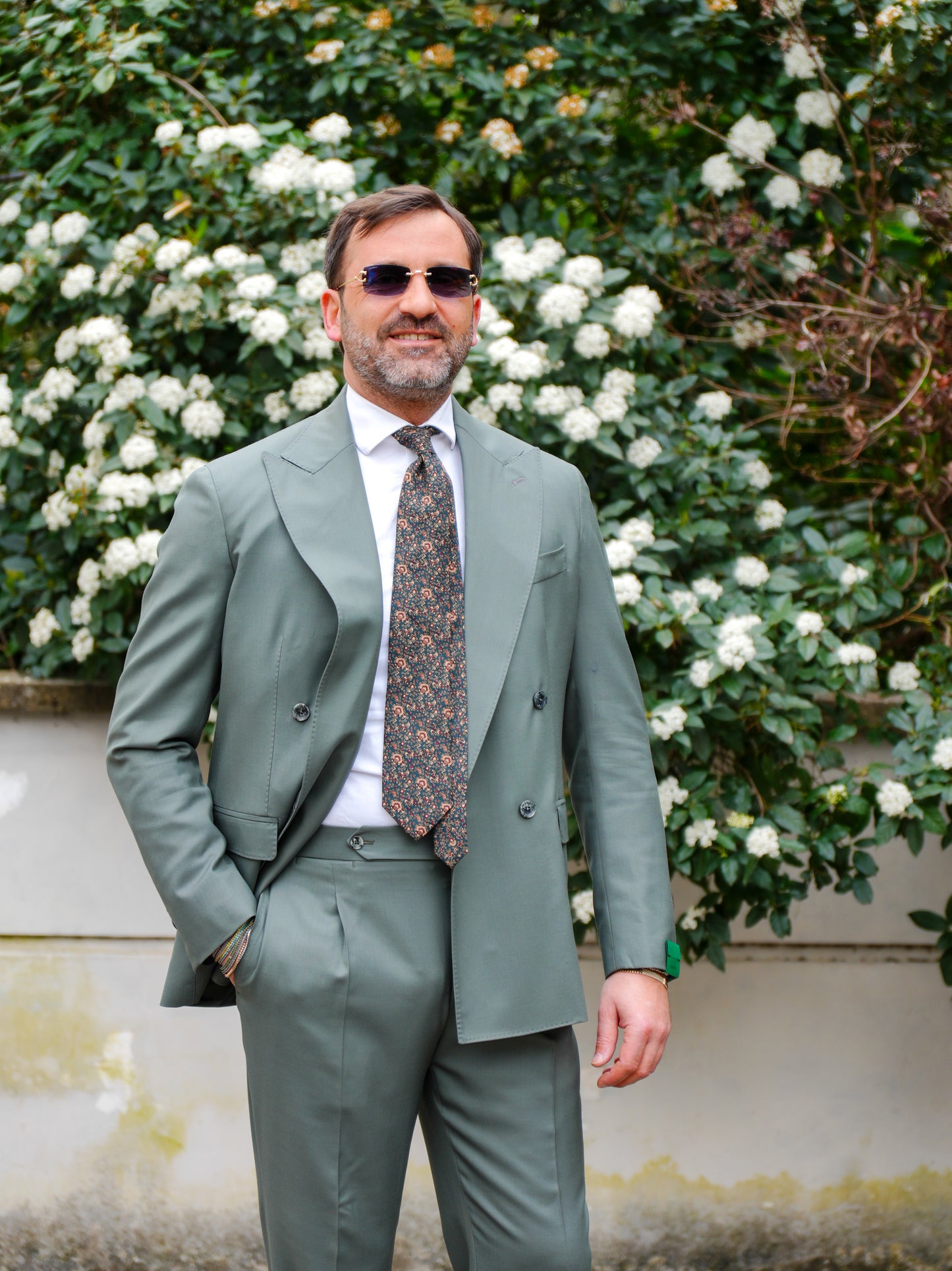 ABITO DOPPIOPETTO TINTA UNITA VERDE