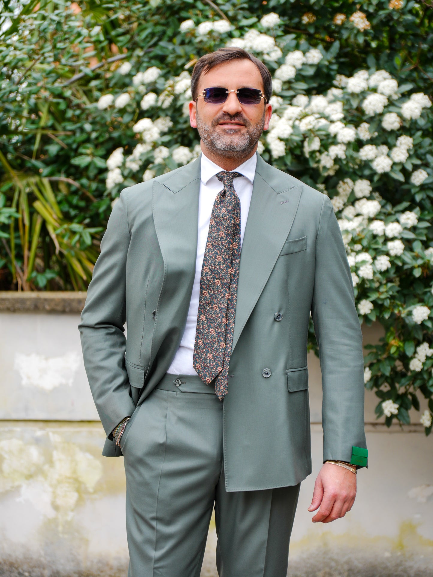 ABITO DOPPIOPETTO TINTA UNITA VERDE