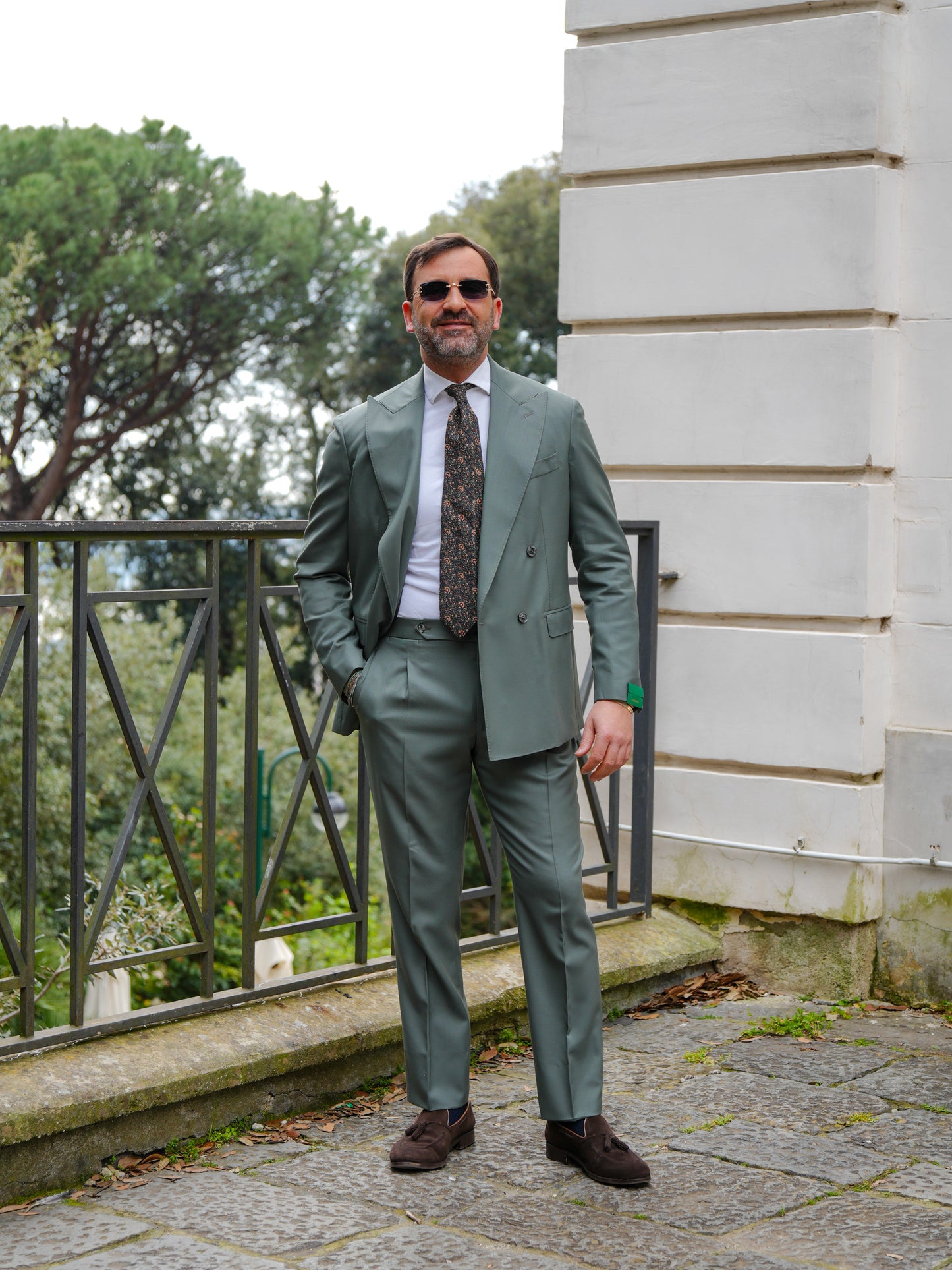 ABITO DOPPIOPETTO TINTA UNITA VERDE