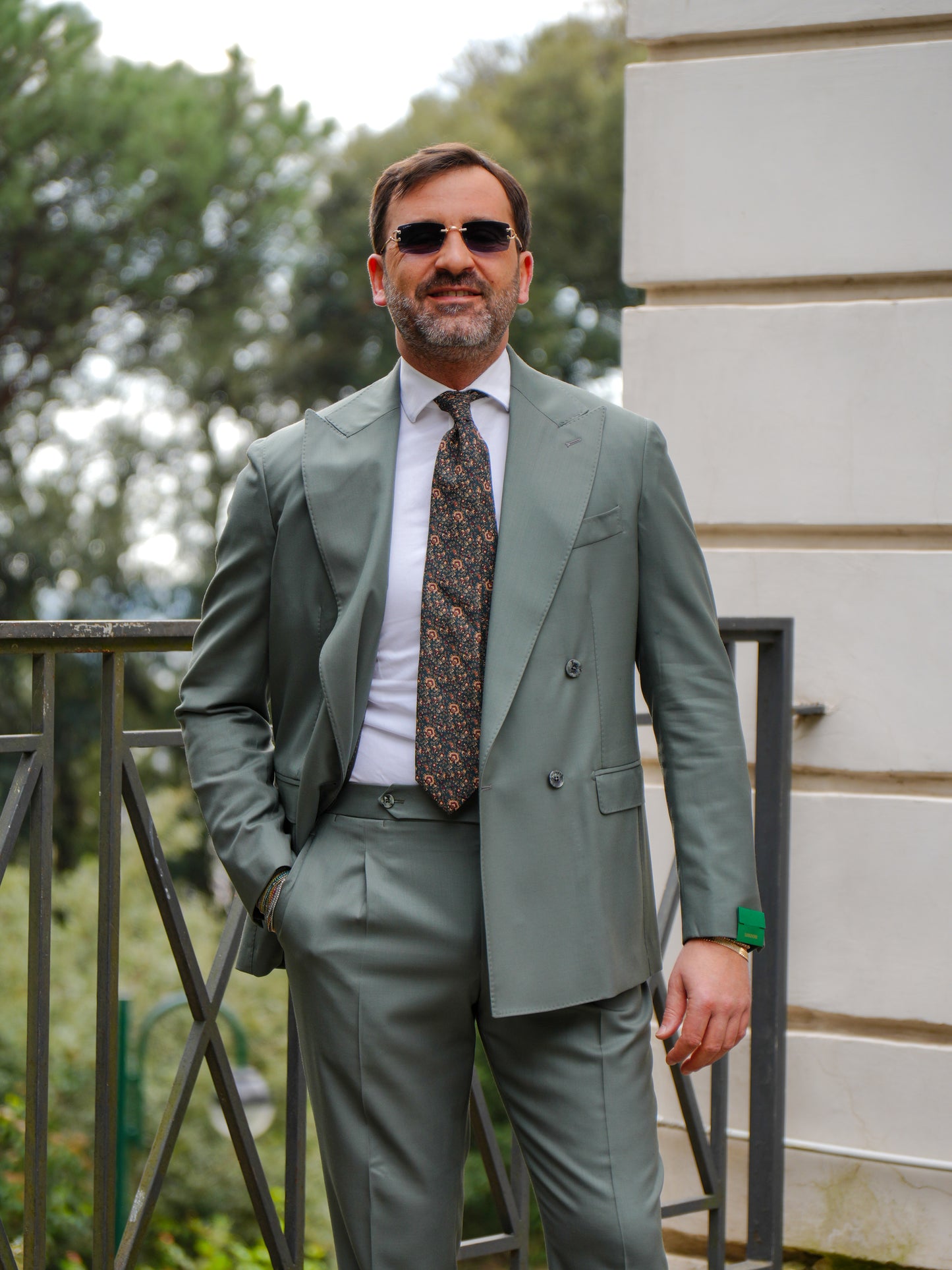 ABITO DOPPIOPETTO TINTA UNITA VERDE