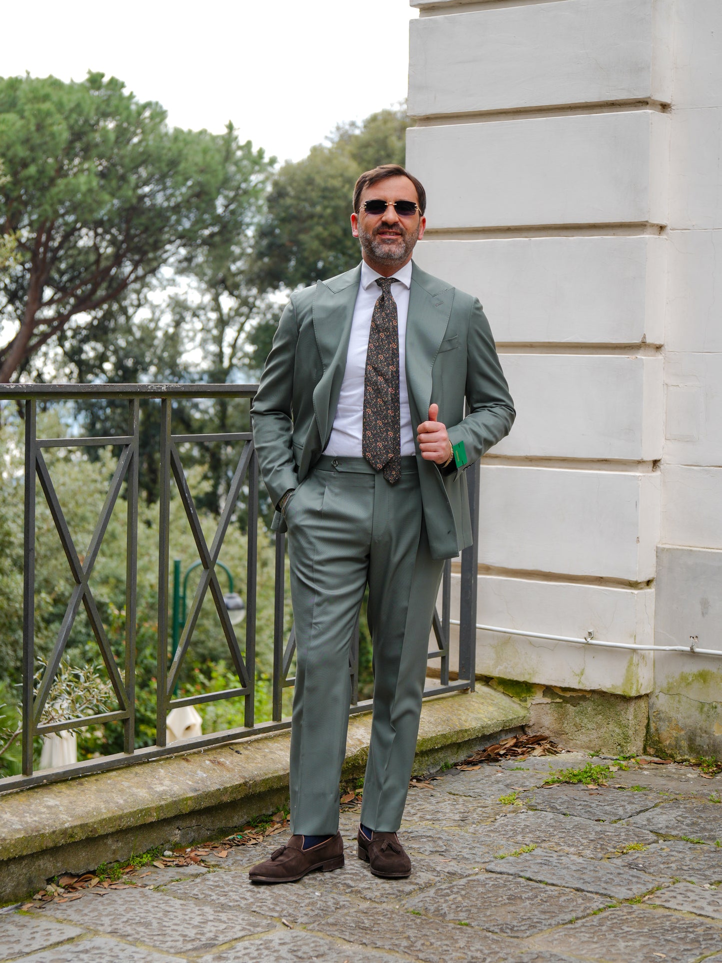 ABITO DOPPIOPETTO TINTA UNITA VERDE