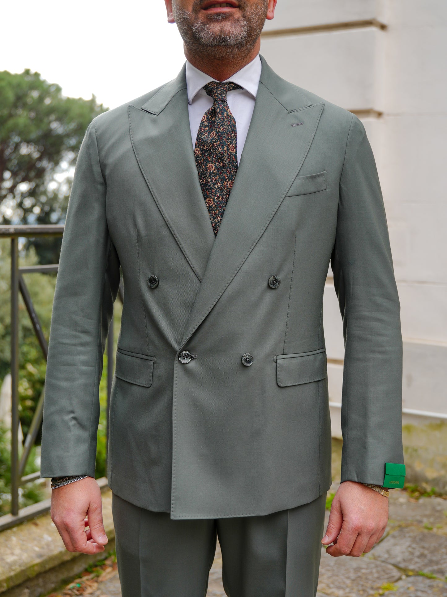 ABITO DOPPIOPETTO TINTA UNITA VERDE