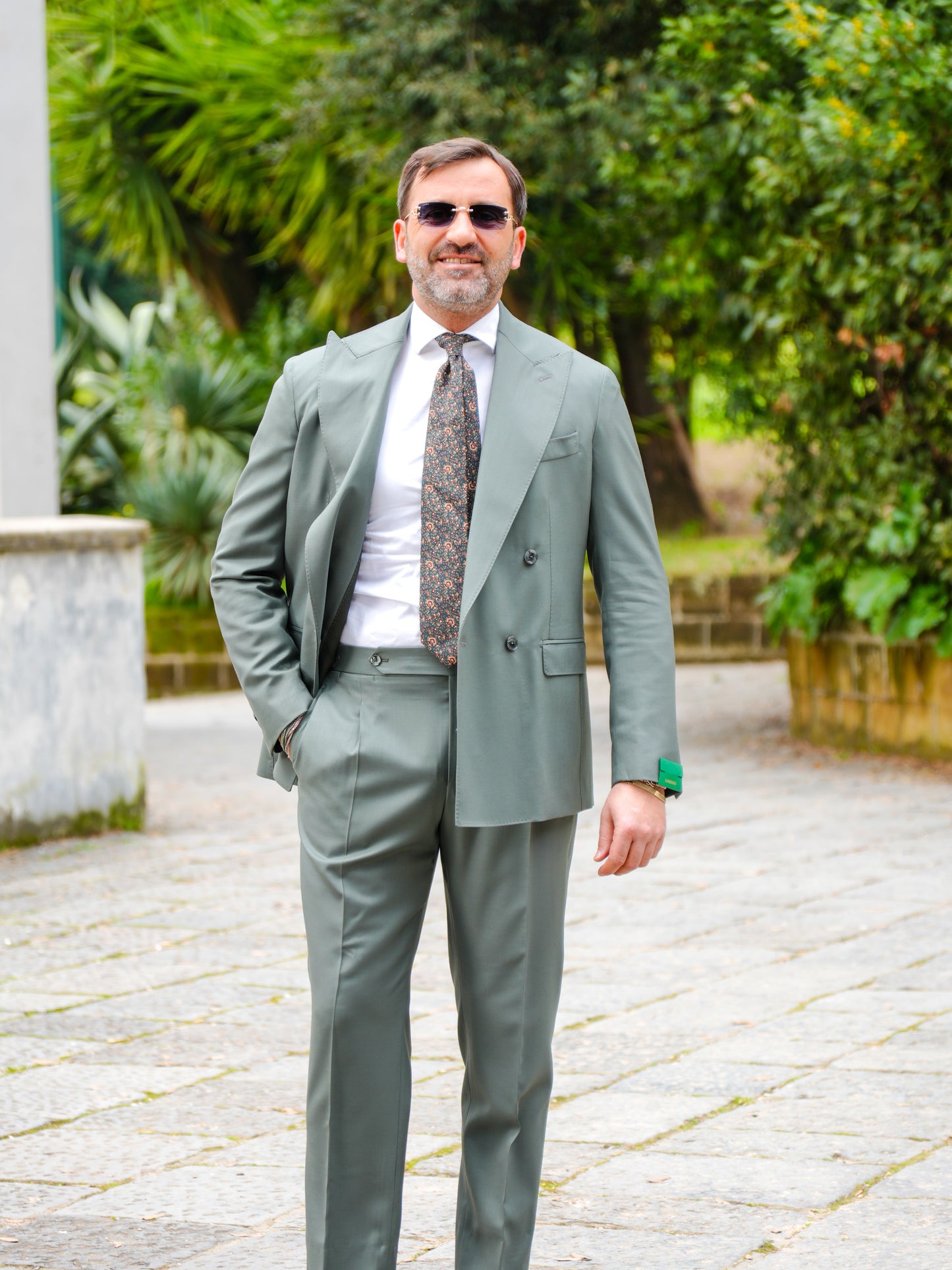 ABITO DOPPIOPETTO TINTA UNITA VERDE