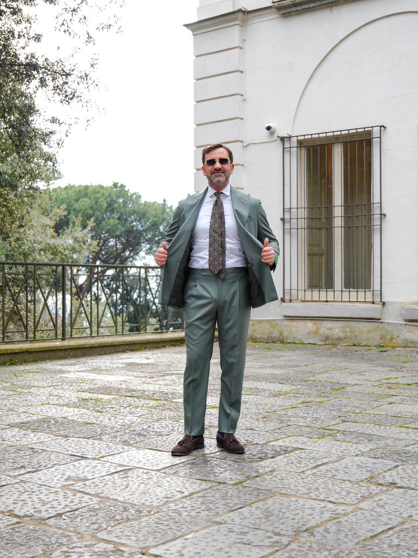 ABITO DOPPIOPETTO TINTA UNITA VERDE