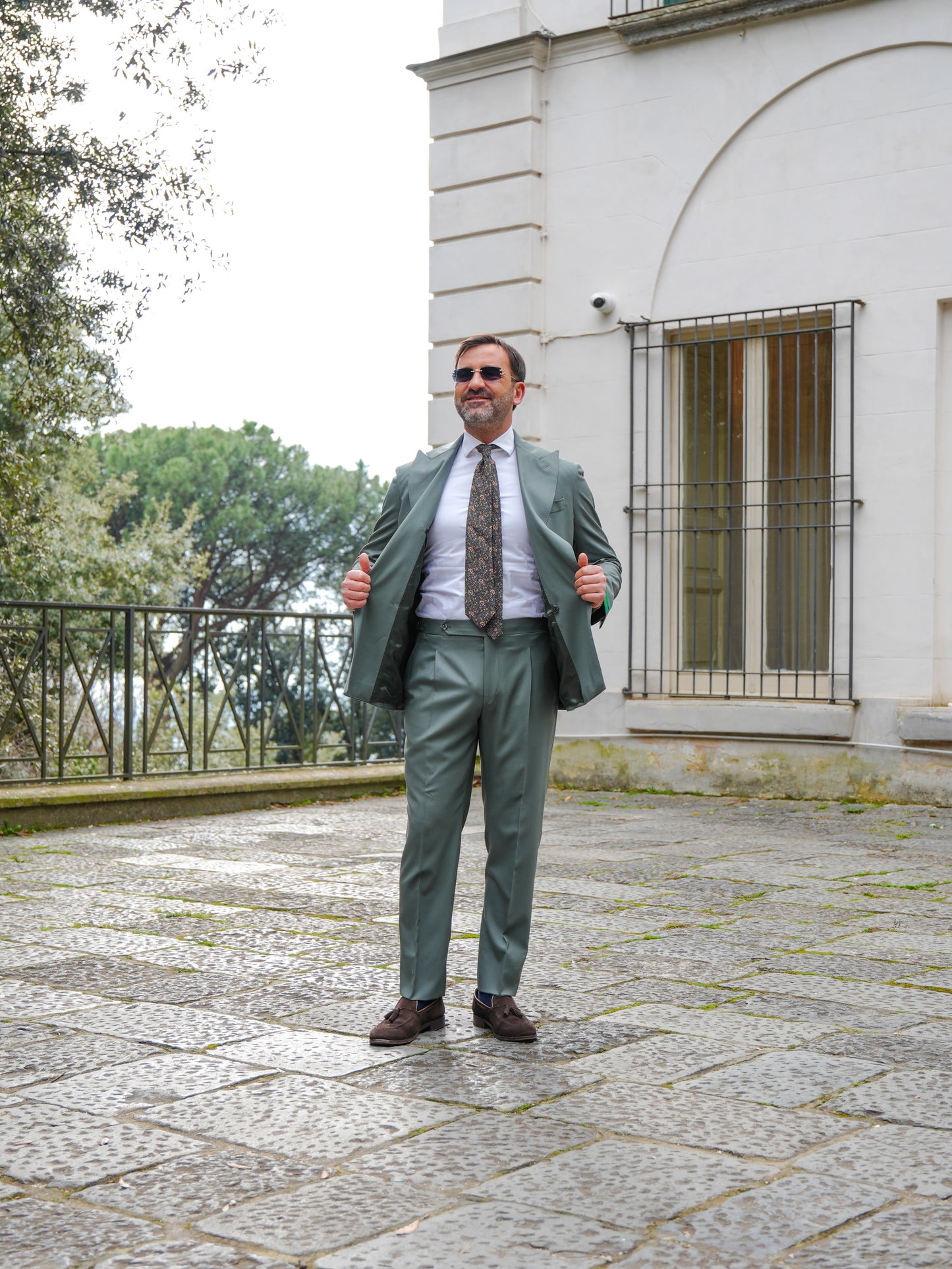 ABITO DOPPIOPETTO TINTA UNITA VERDE