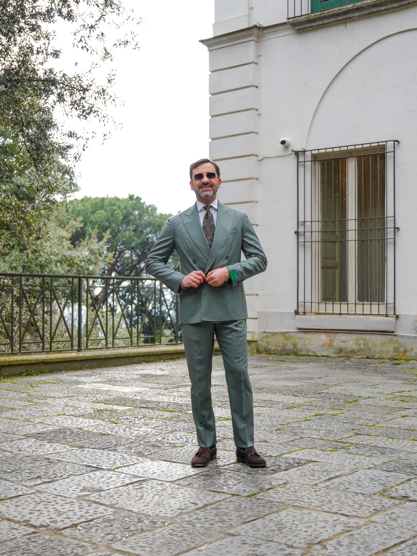 ABITO DOPPIOPETTO TINTA UNITA VERDE