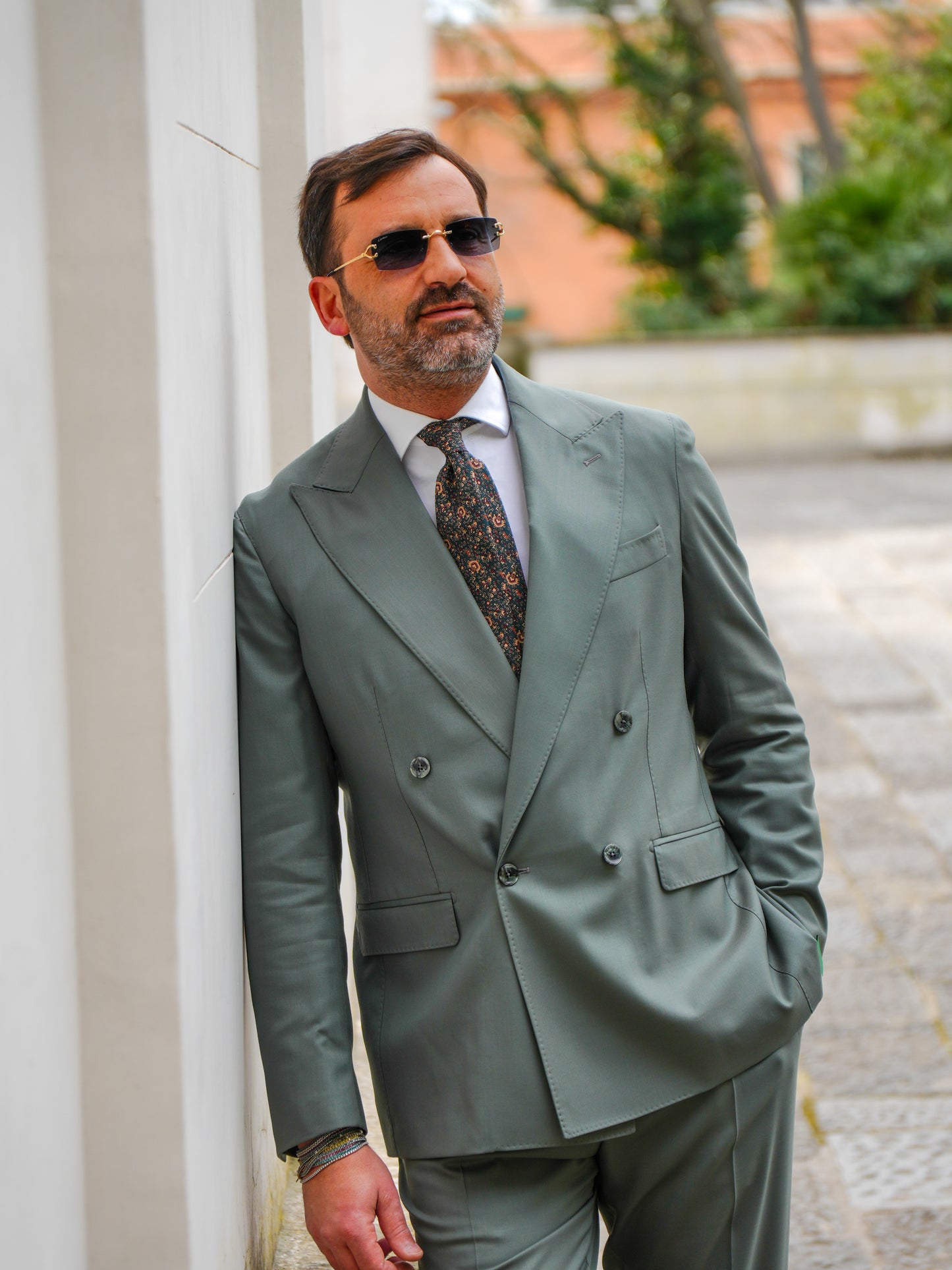 ABITO DOPPIOPETTO TINTA UNITA VERDE