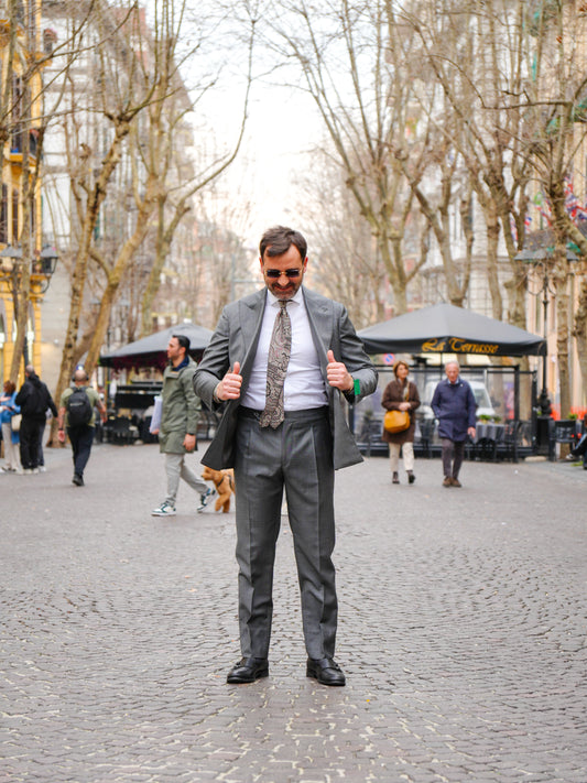 ABITO DOPPIOPETTO TINTA UNITA GRISAGLIA