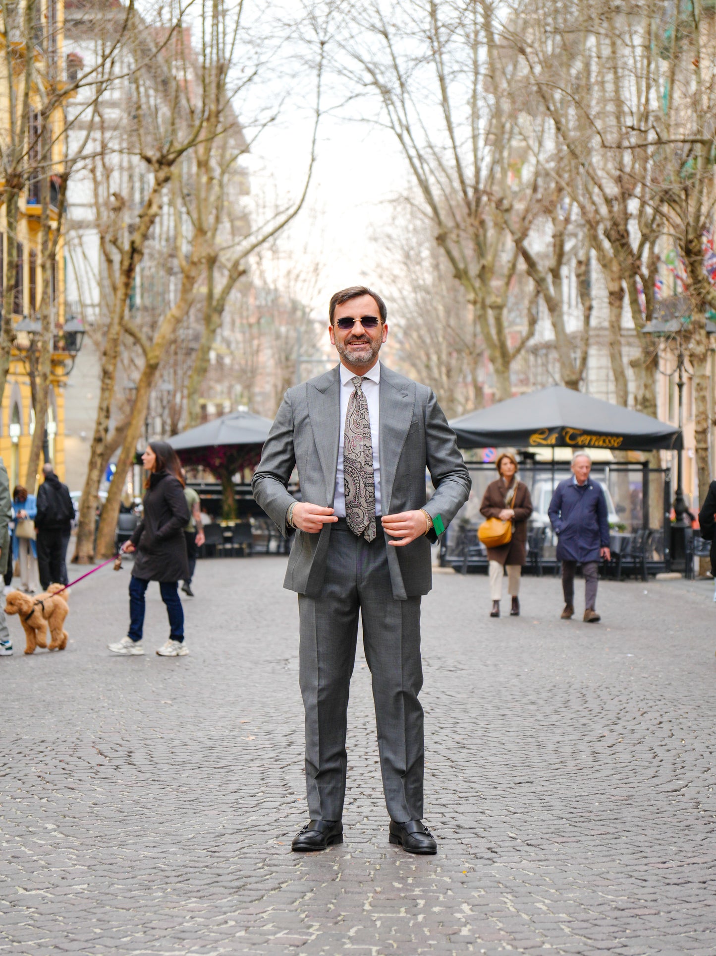 ABITO DOPPIOPETTO TINTA UNITA GRISAGLIA