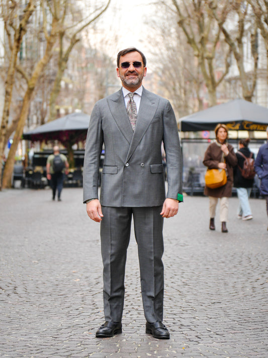 ABITO DOPPIOPETTO TINTA UNITA GRISAGLIA