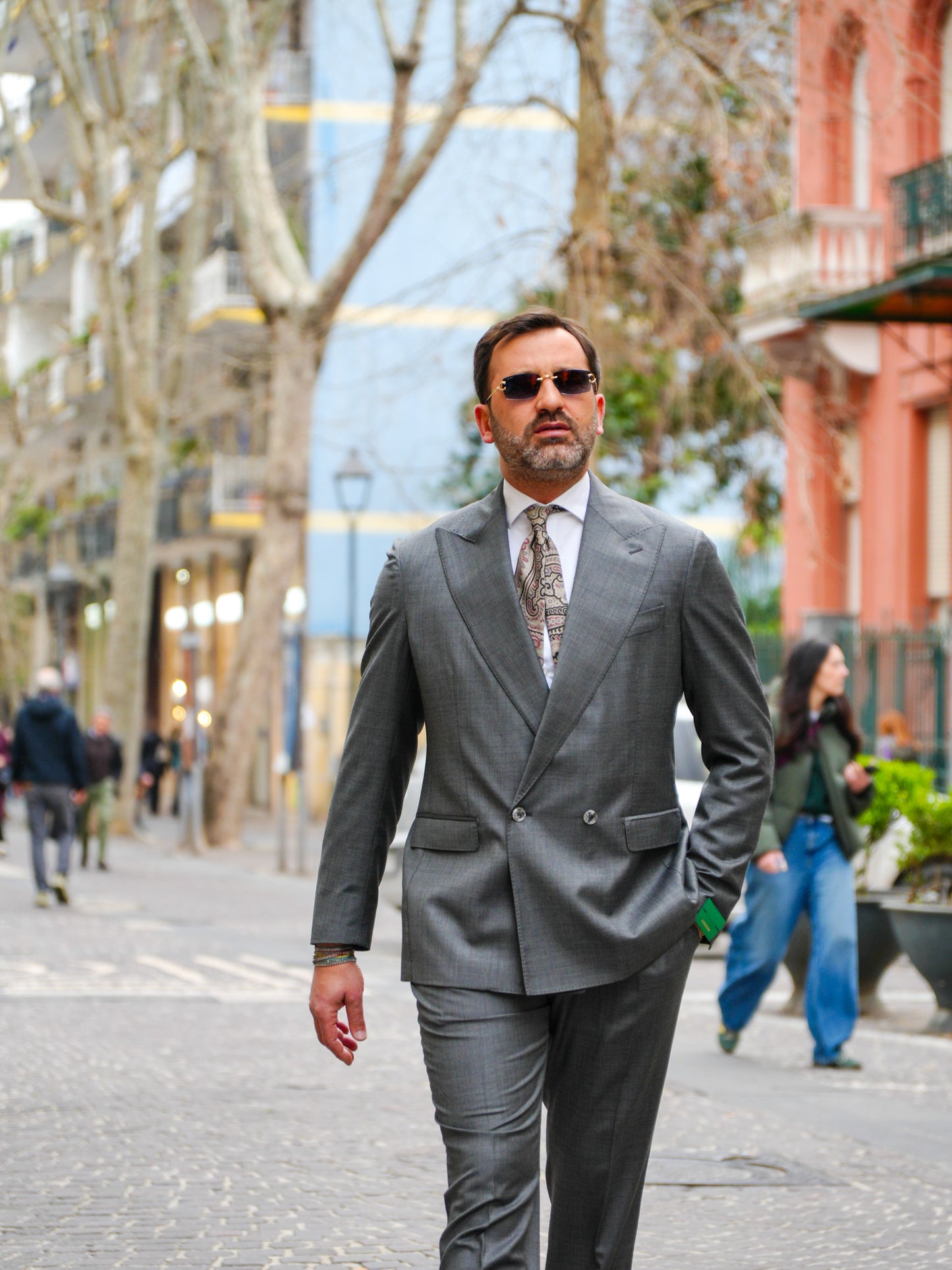 ABITO DOPPIOPETTO TINTA UNITA GRISAGLIA